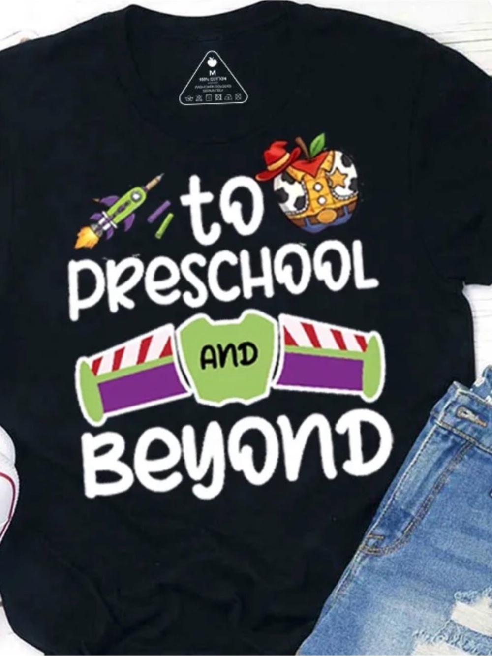 To Preschool and Beyond Kids T‑Shirt - Black